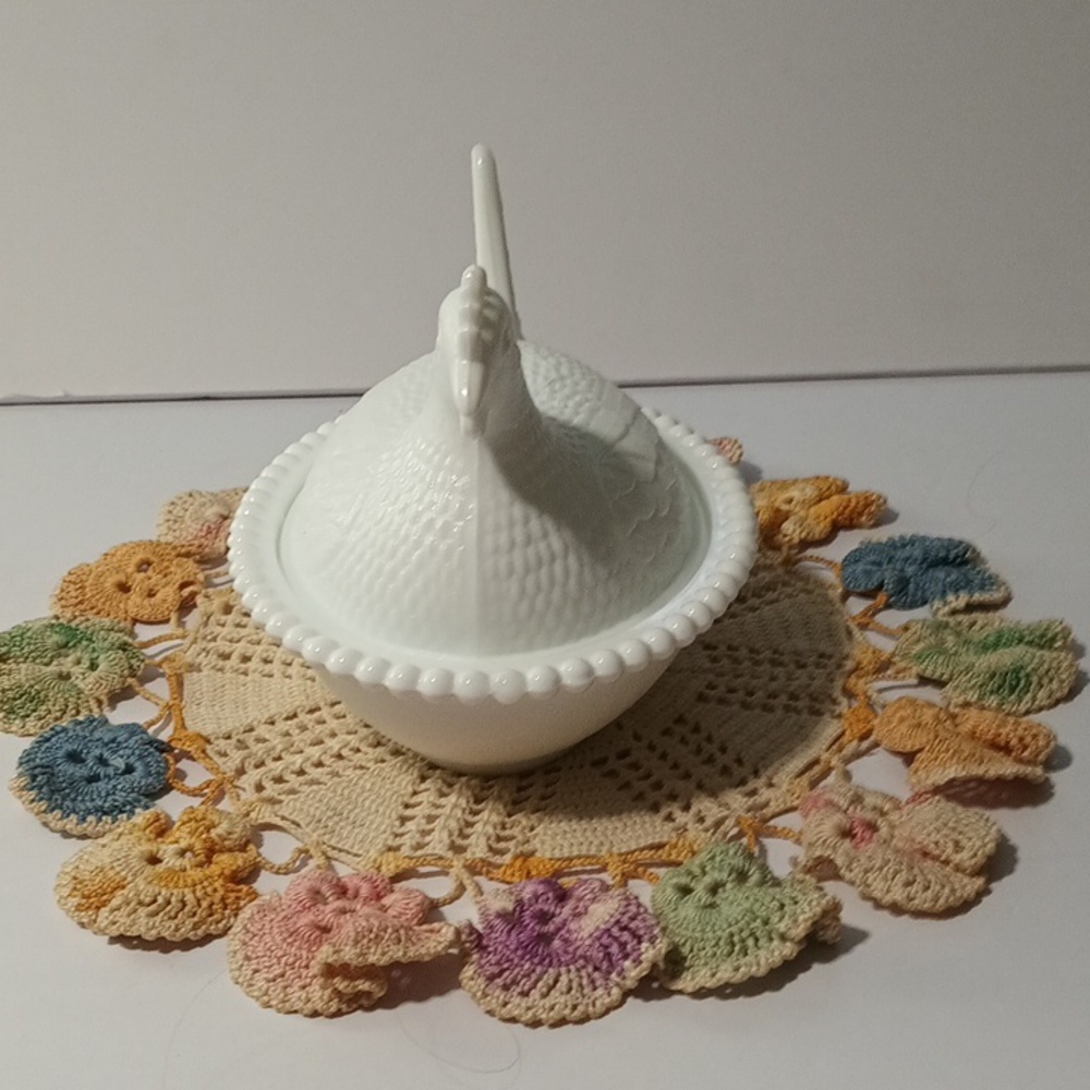 Vintage Indiana Glass Hen On Nest White MilkGlass - Picture 2 of 9